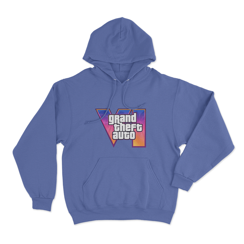 GTA VI Classic Logo Unisex Hoodie Blue GTA VI Classic Logo Unisex Hoodie Blue