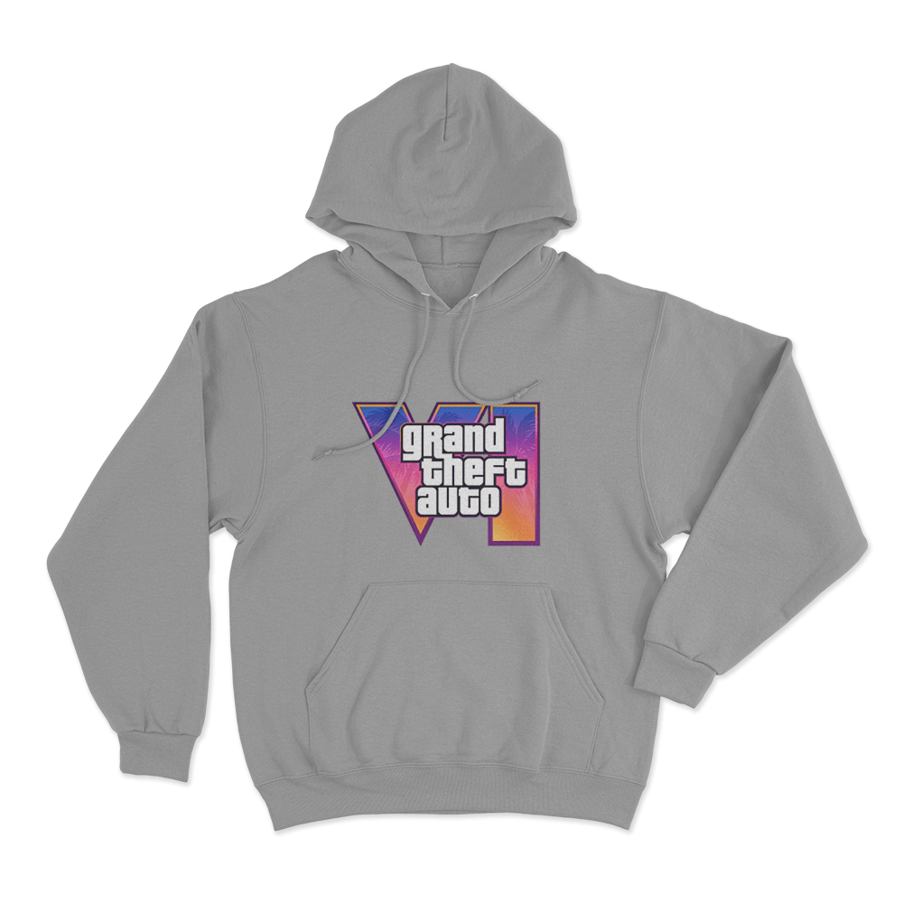GTA VI Classic Logo Unisex Hoodie Grey GTA VI Classic Logo Unisex Hoodie Grey