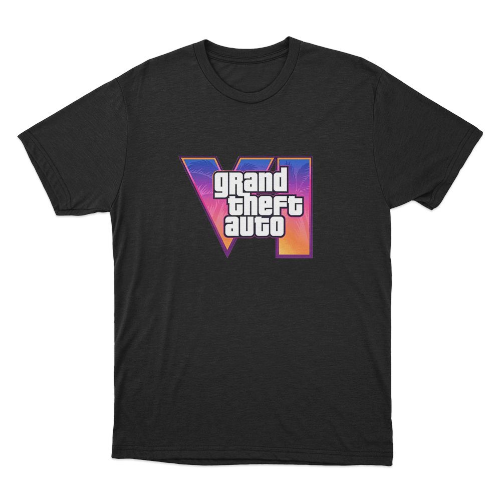 GTA VI Classic Logo Unisex T Shirt Black GTA VI Classic Logo Unisex T Shirt Black
