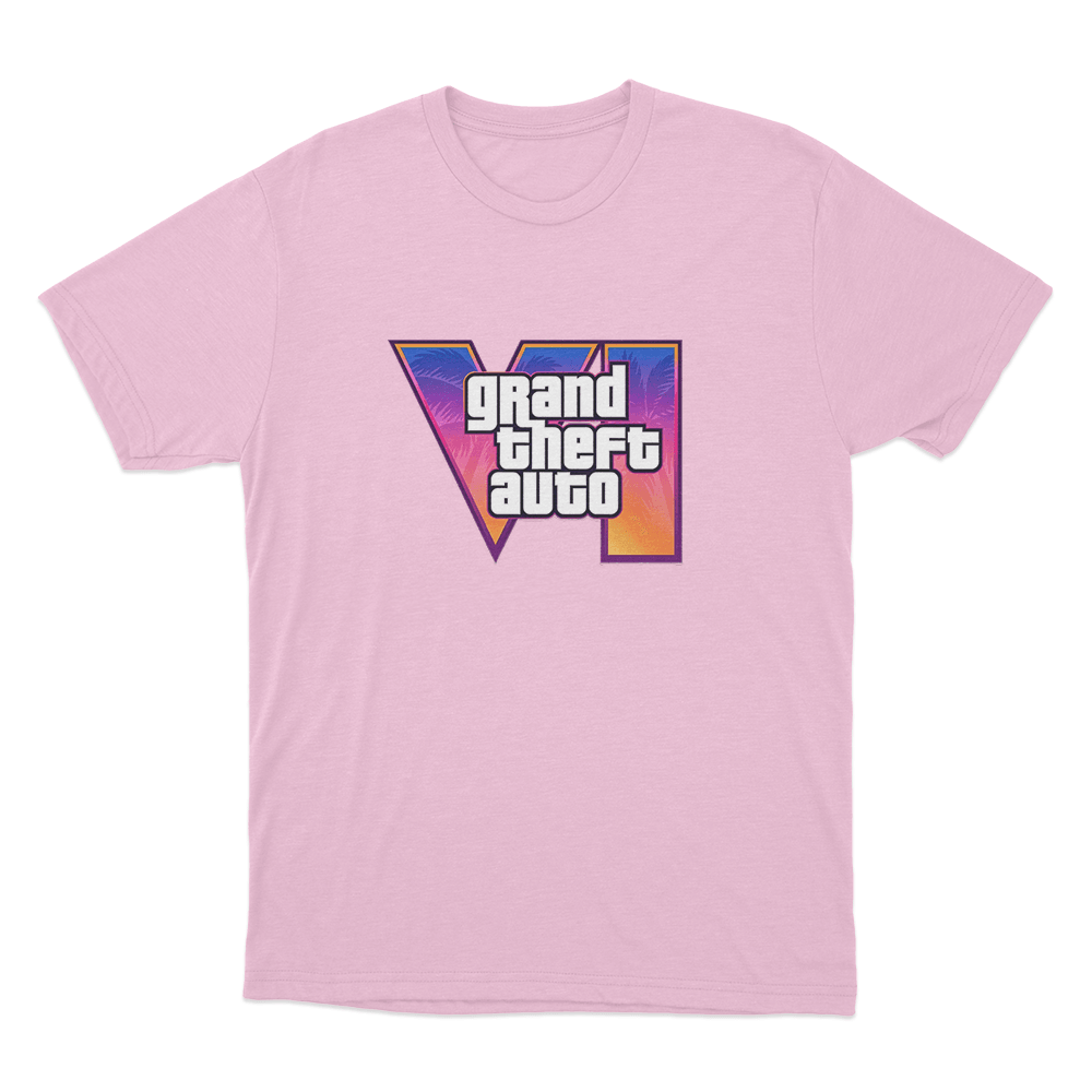 GTA VI Classic Logo Unisex T Shirt Pink GTA VI Classic Logo Unisex T Shirt Pink