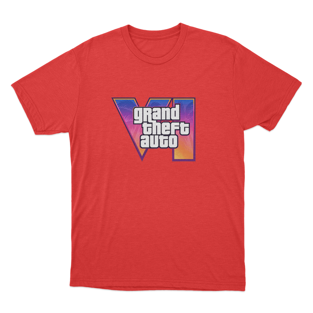 GTA VI Classic Logo Unisex T Shirt Red GTA VI Classic Logo Unisex T Shirt Red