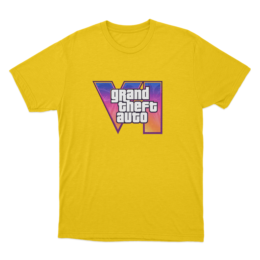 GTA VI Classic Logo Unisex T Shirt Yellow GTA VI Classic Logo Unisex T Shirt Yellow