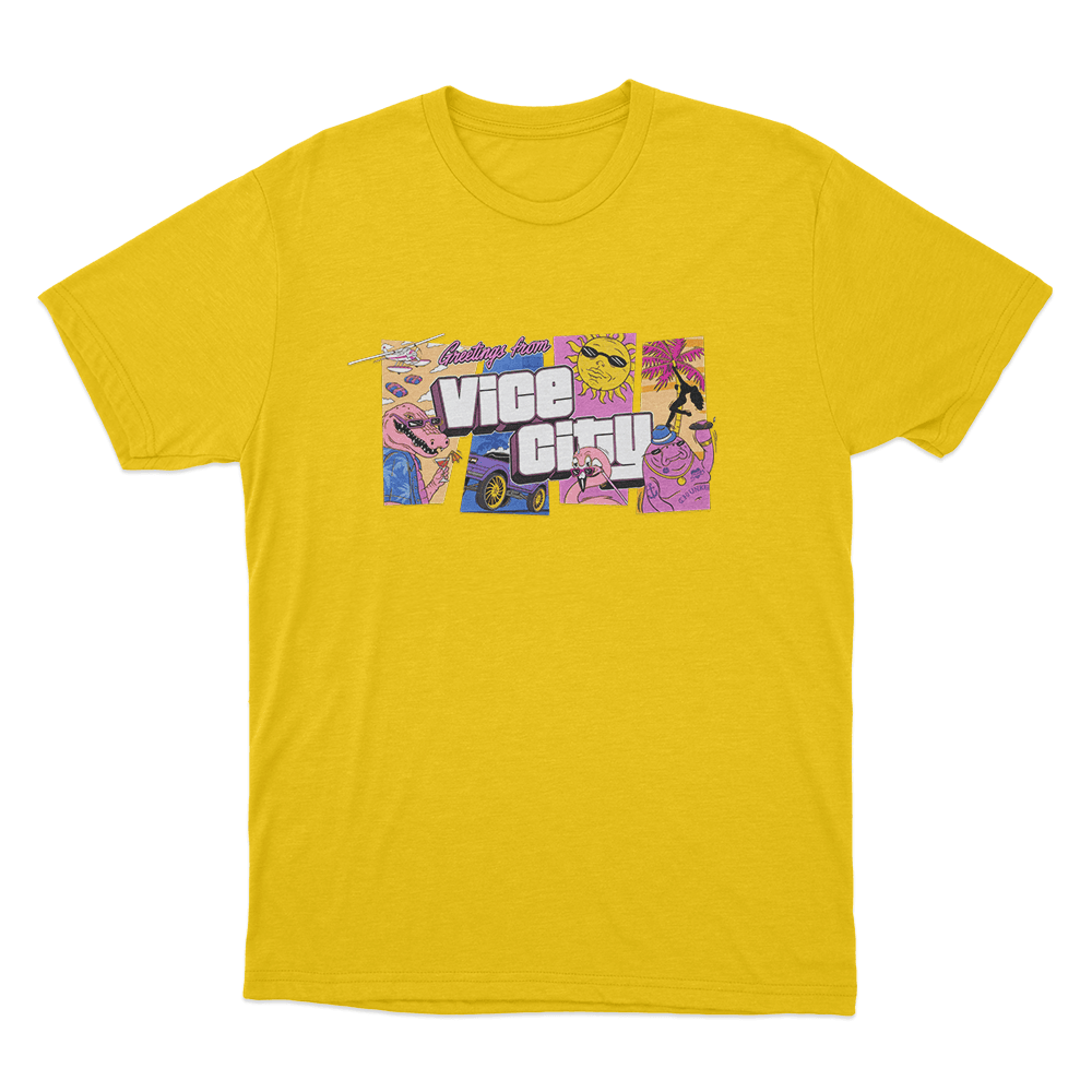 GTA VI Goodtime State Unisex T Shirt Yellow GTA VI Goodtime State Unisex T Shirt Yellow