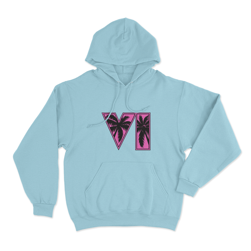 GTA VI Logo Unisex Hoodie Sky Blue GTA VI Logo Unisex Hoodie Sky Blue