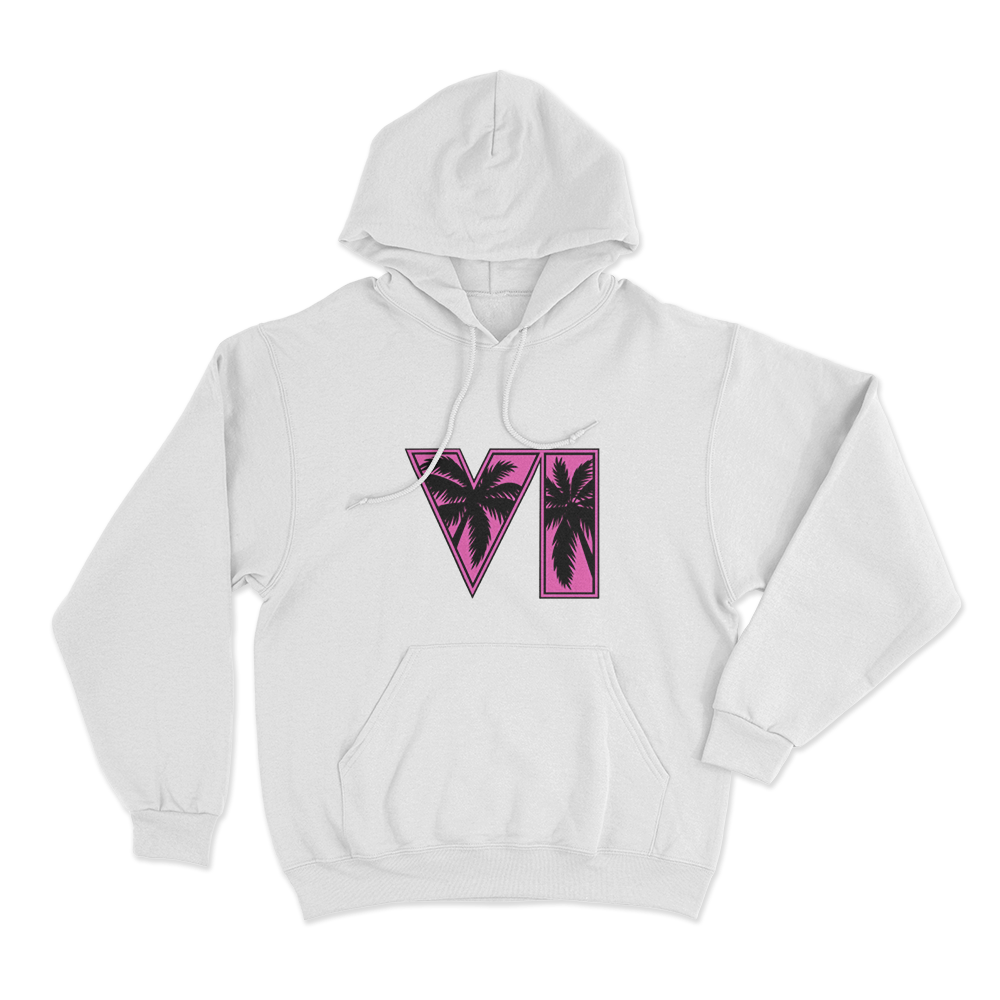 GTA VI Logo Unisex Hoodie White GTA VI Logo Unisex Hoodie White