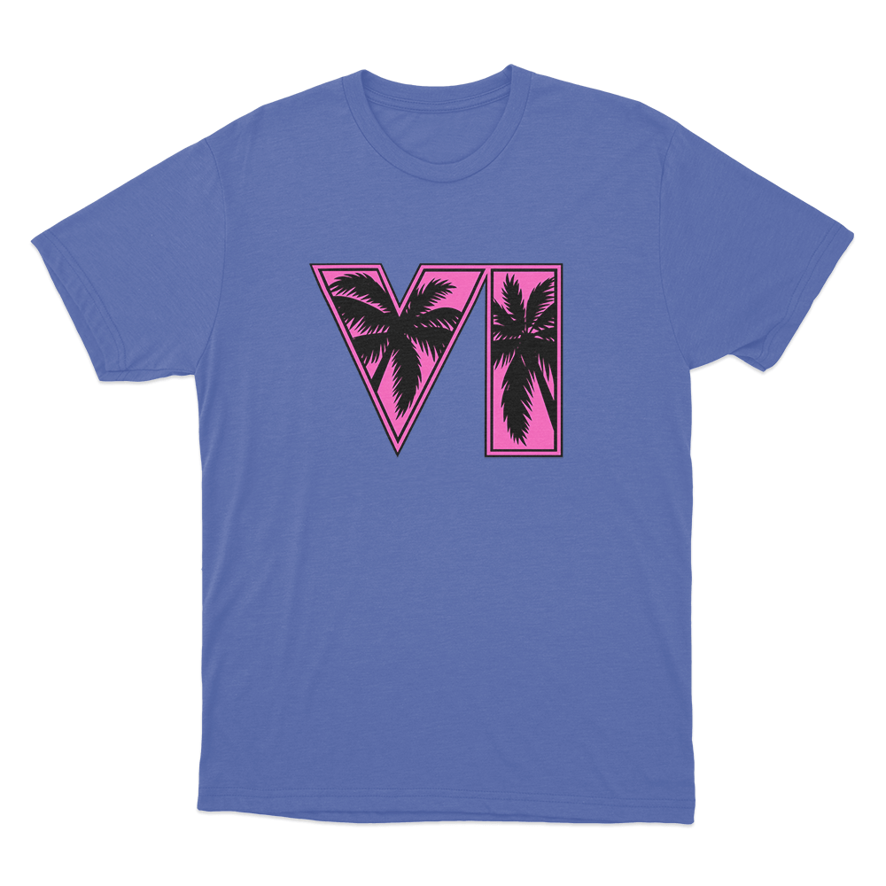 GTA VI Logo Unisex T Shirt Blue GTA VI Logo Unisex T Shirt Blue