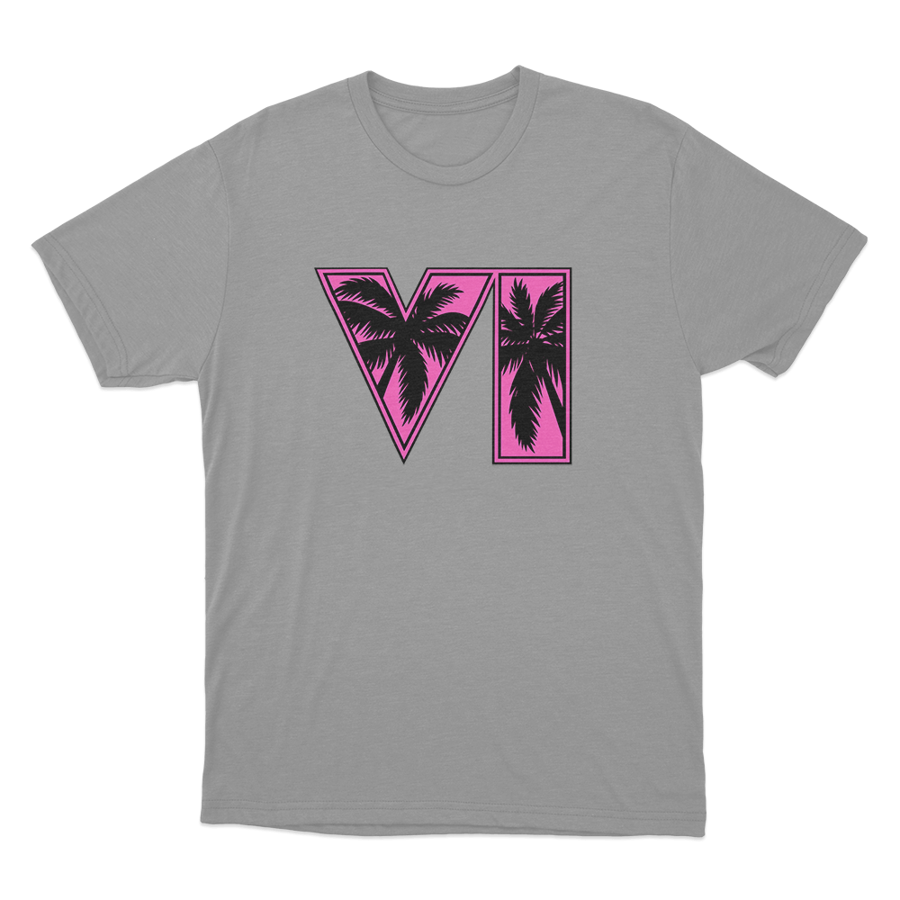 GTA VI Logo Unisex T Shirt Grey GTA VI Logo Unisex T Shirt Grey