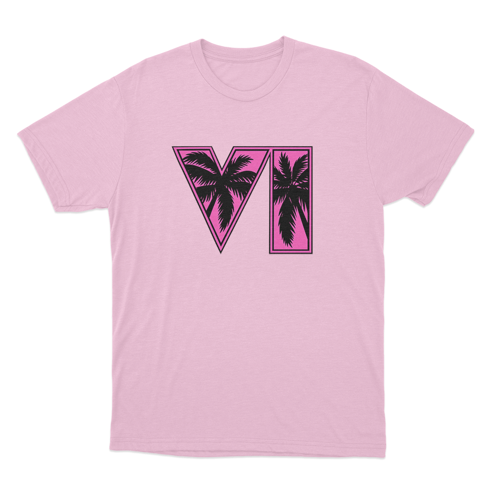 GTA VI Logo Unisex T Shirt Pink GTA VI Logo Unisex T Shirt Pink