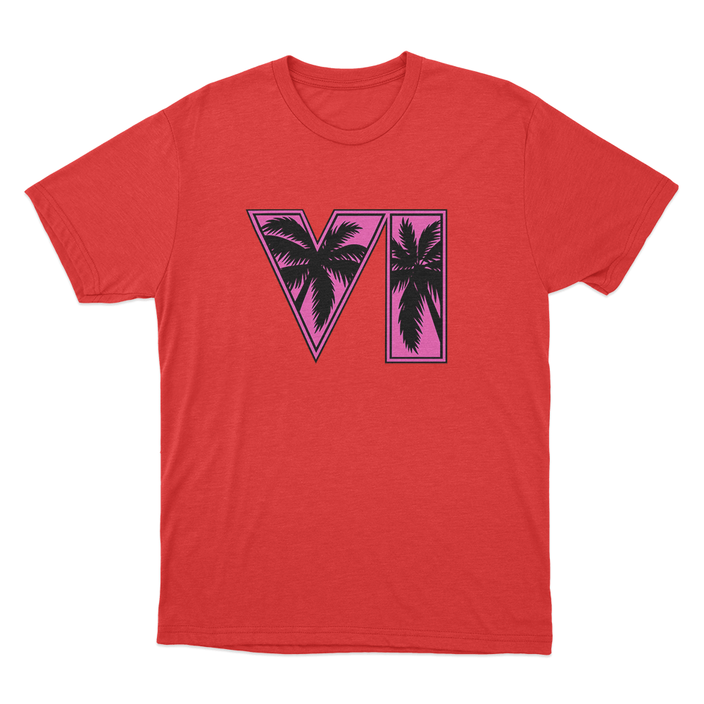 GTA VI Logo Unisex T Shirt Red GTA VI Logo Unisex T Shirt Red