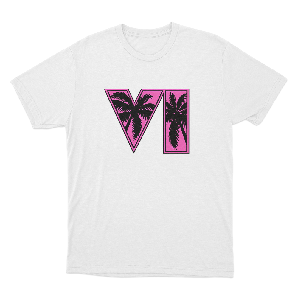 GTA VI Logo Unisex T Shirt White GTA VI Logo Unisex T Shirt White