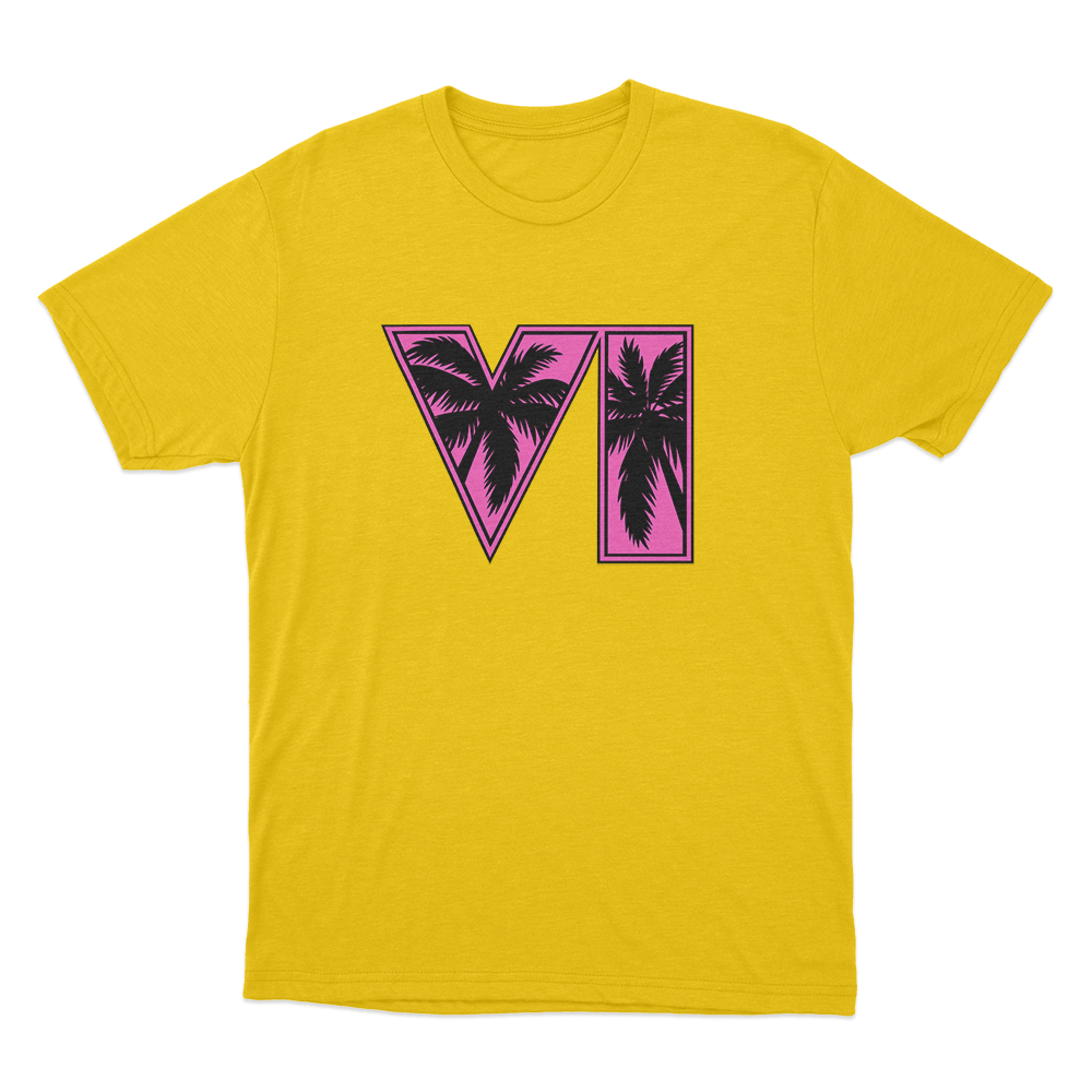 GTA VI Logo Unisex T Shirt Yellow GTA VI Logo Unisex T Shirt Yellow