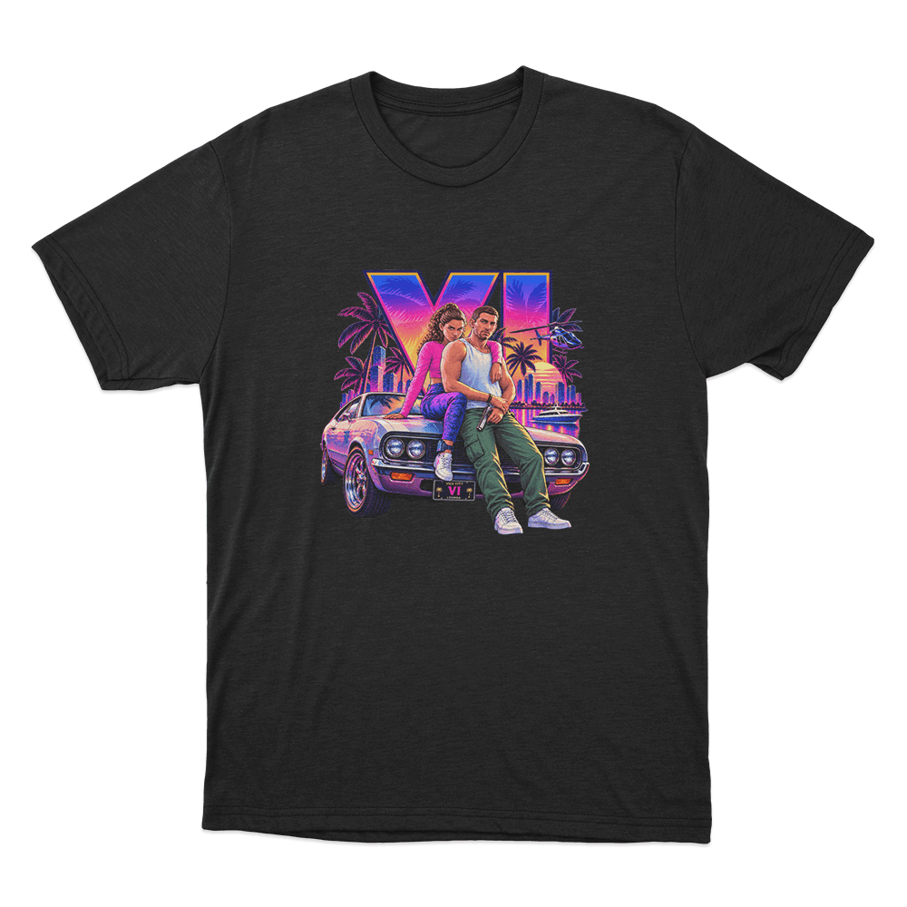 GTA VI Vice City Sunset Adventure Unisex T Shirt Black GTA VI Vice City Sunset Adventure Unisex T Shirt Black