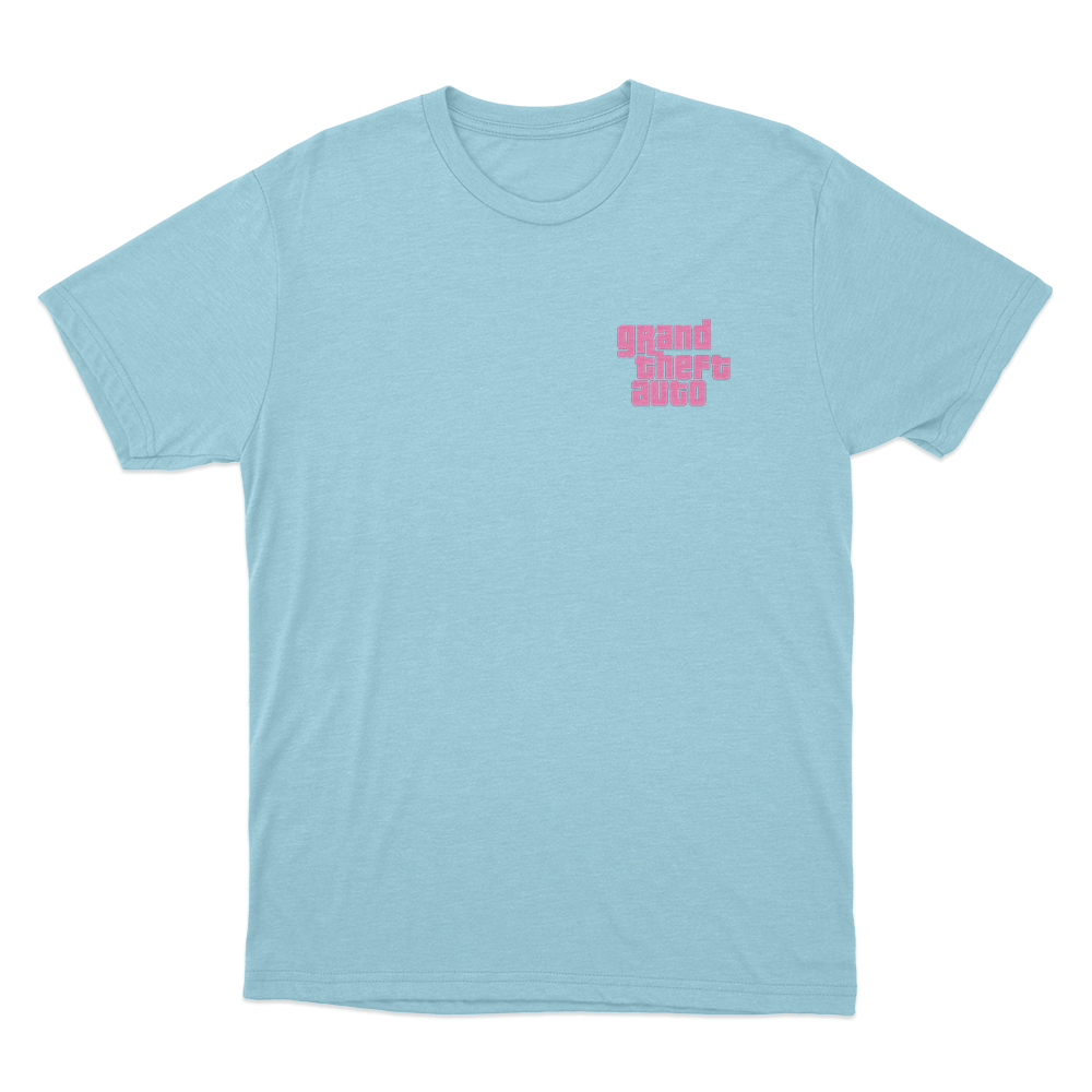 Grand Theft Auto Unisex T Shirt Sky Blue Grand Theft Auto Unisex T Shirt Sky Blue